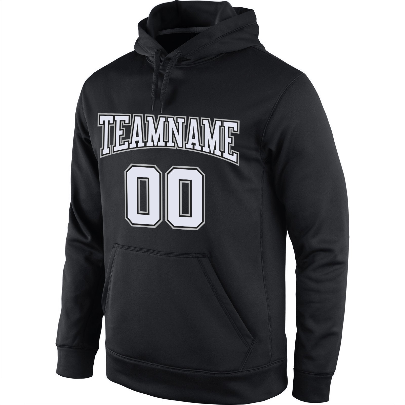 Custom Black White-Gray Classic Style Uniform Pullover Fashion Hoodie