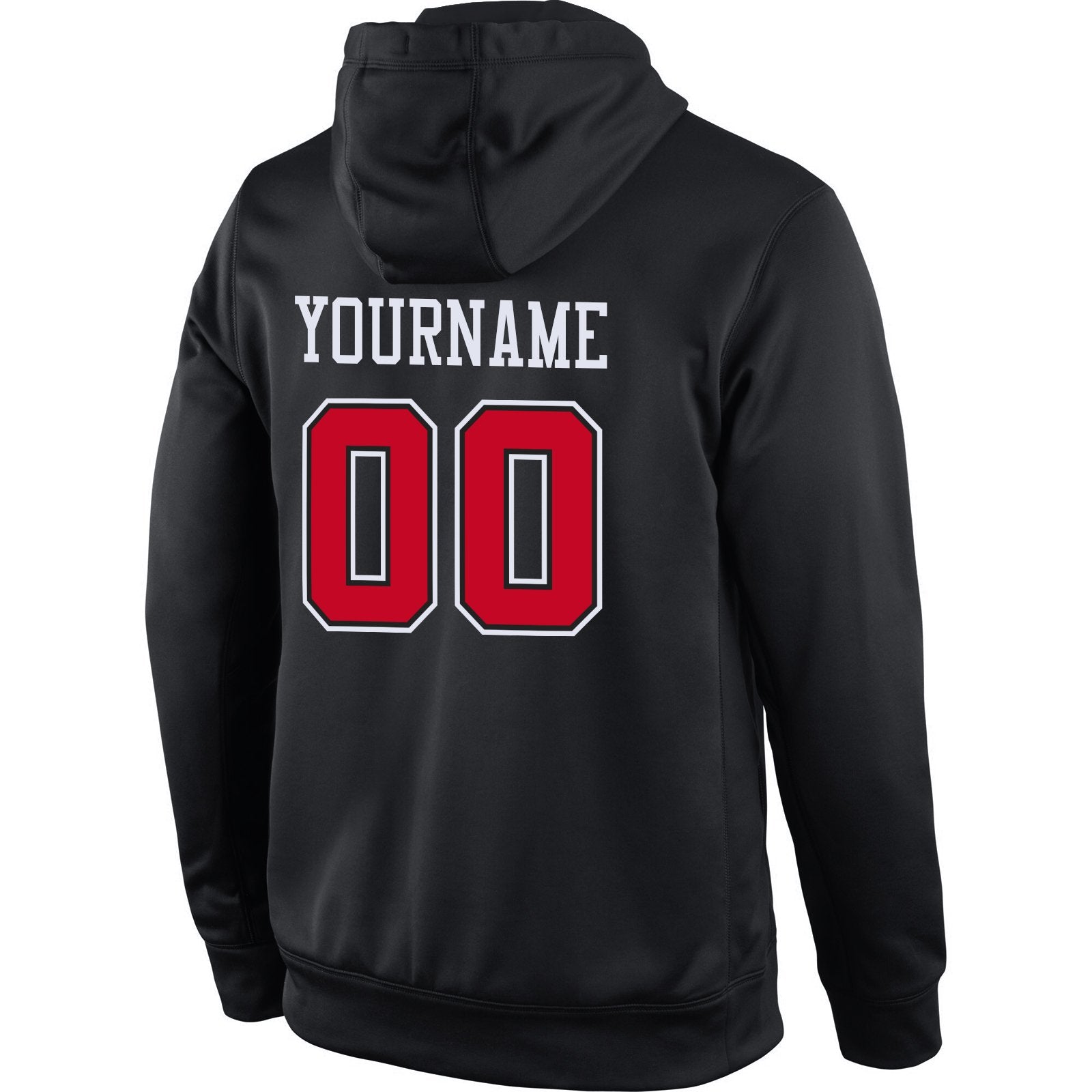 Custom Black Red-White Classic Style Uniform Pullover Fashion Hoodie