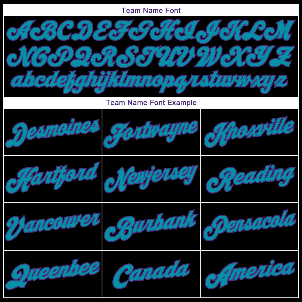 Custom Black Purple-Teal Classic Style Uniform Pullover Fashion Hoodie