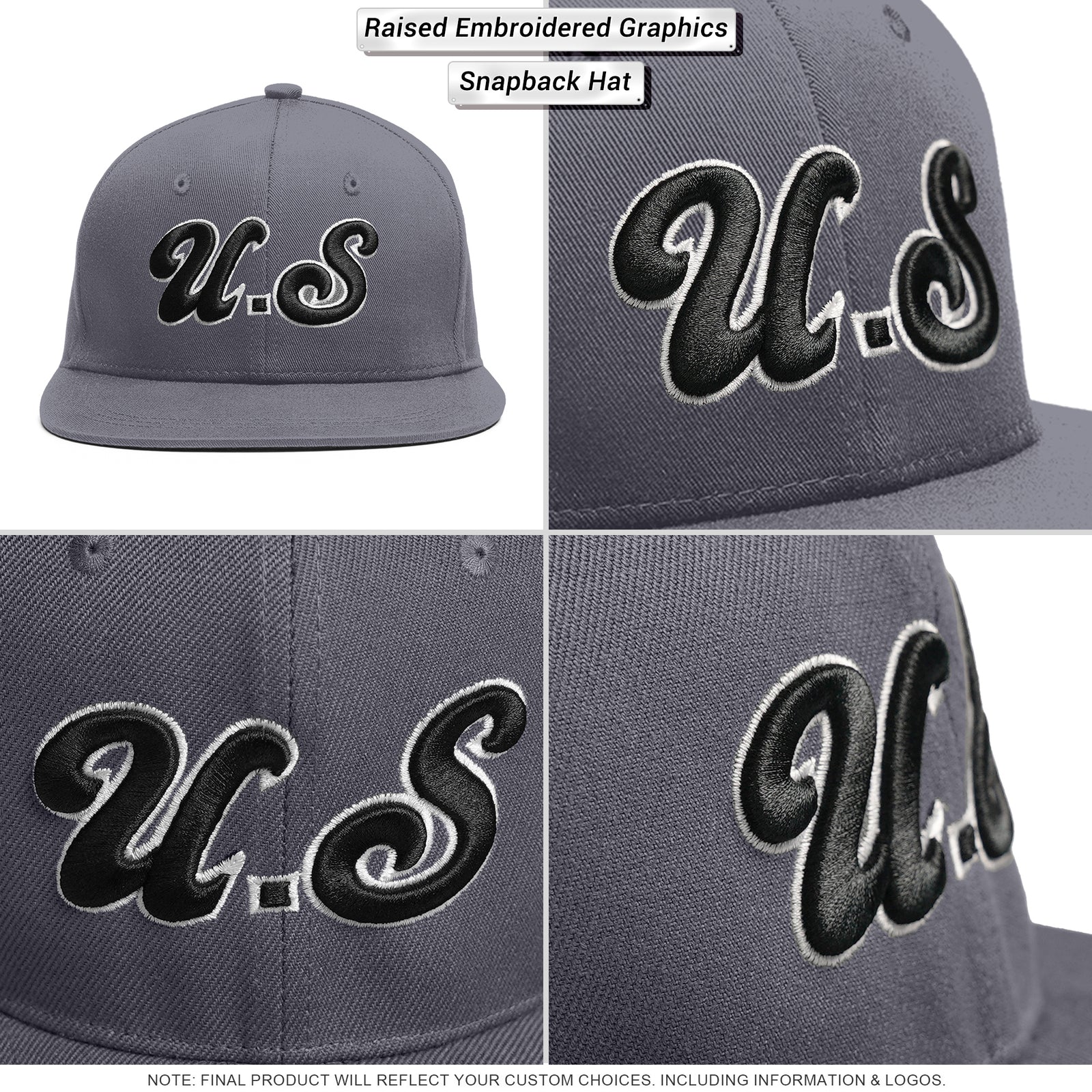 Custom Red White-Black 3D Puff Embroidery Flat Embroidery Curved Eaves Sport Design Baseball Cap