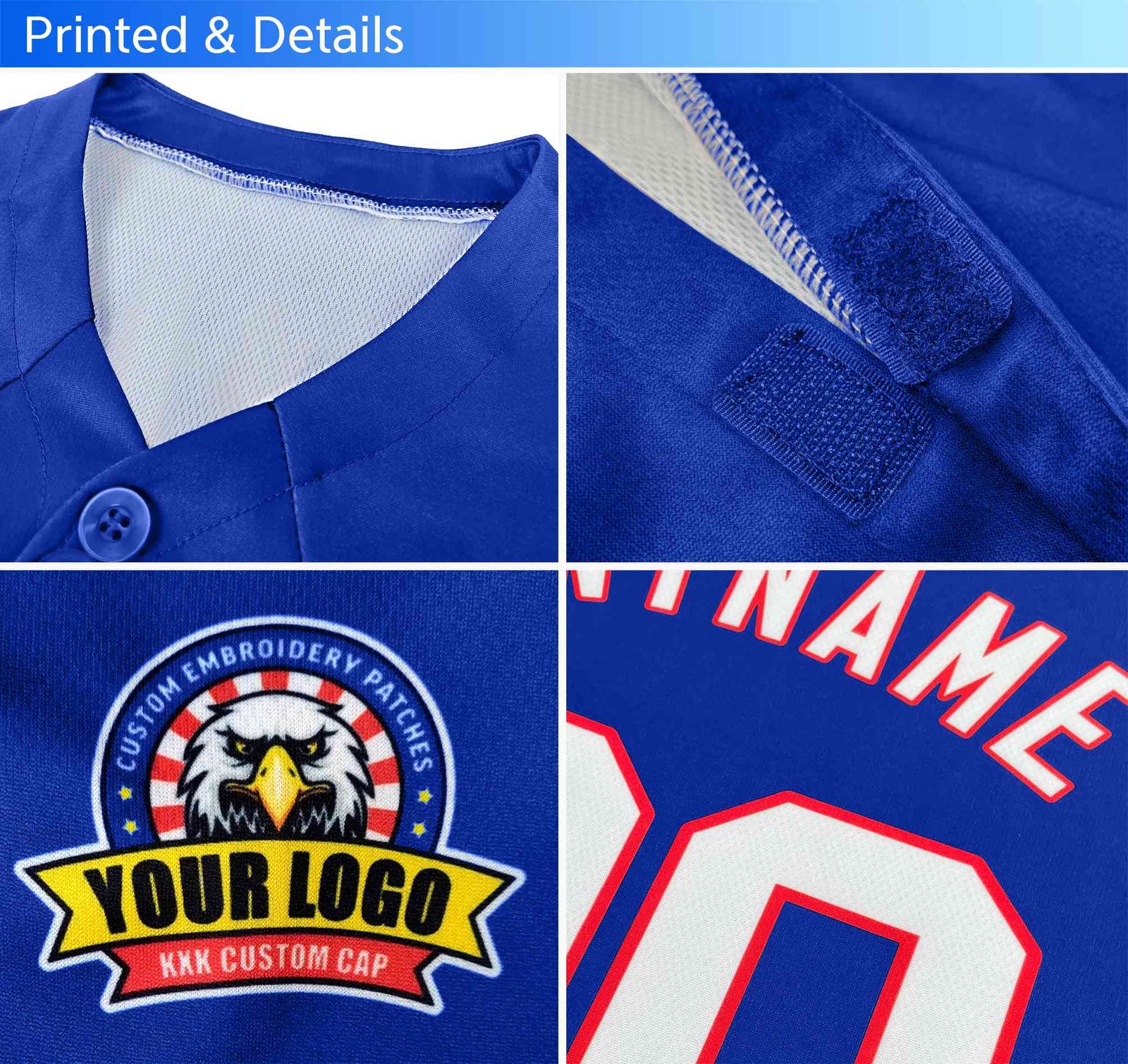 Custom Gold Royal-White Classic Style Dog Jersey