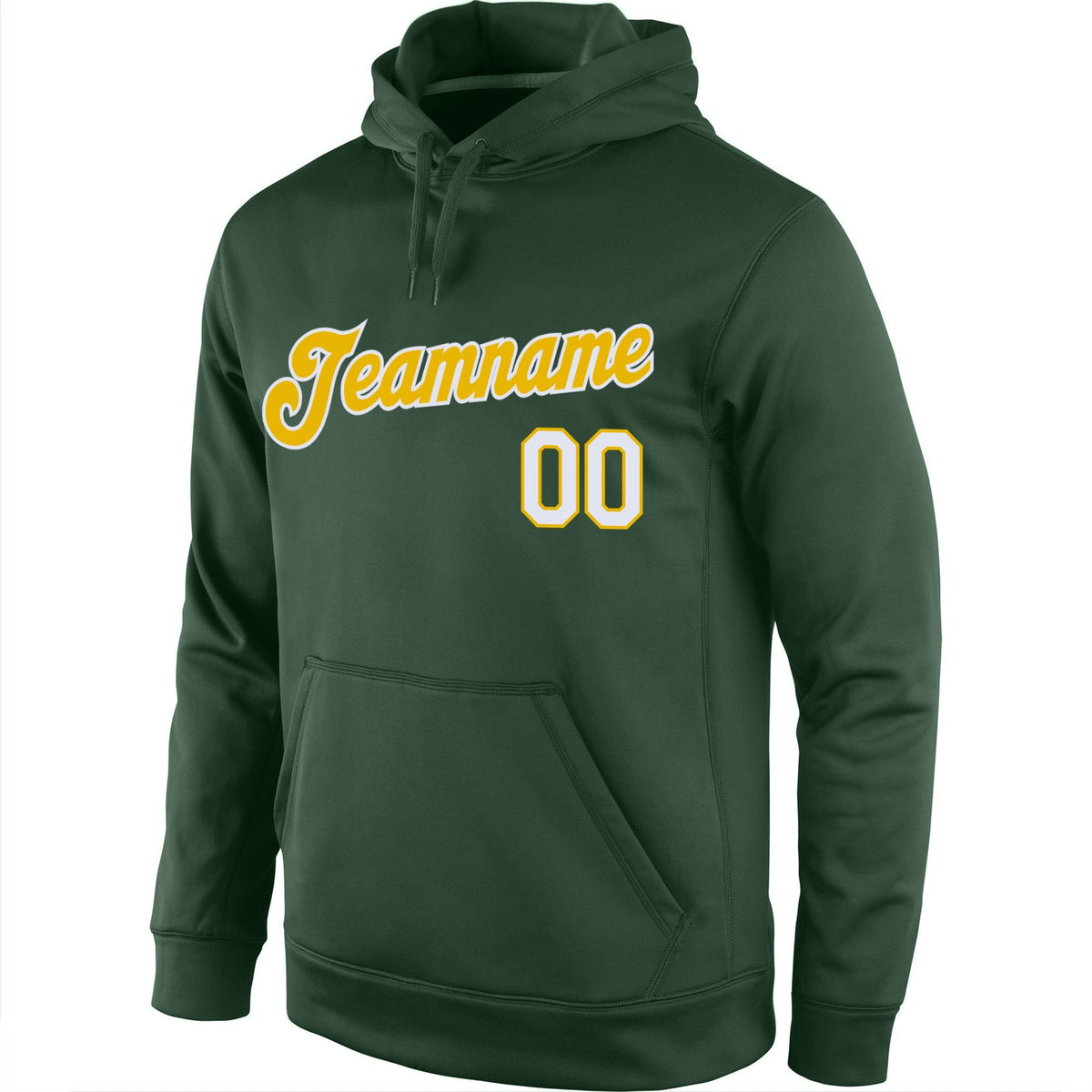 Custom Green Yellow-White Classic Style Uniform Pullover Fashion Hoodie