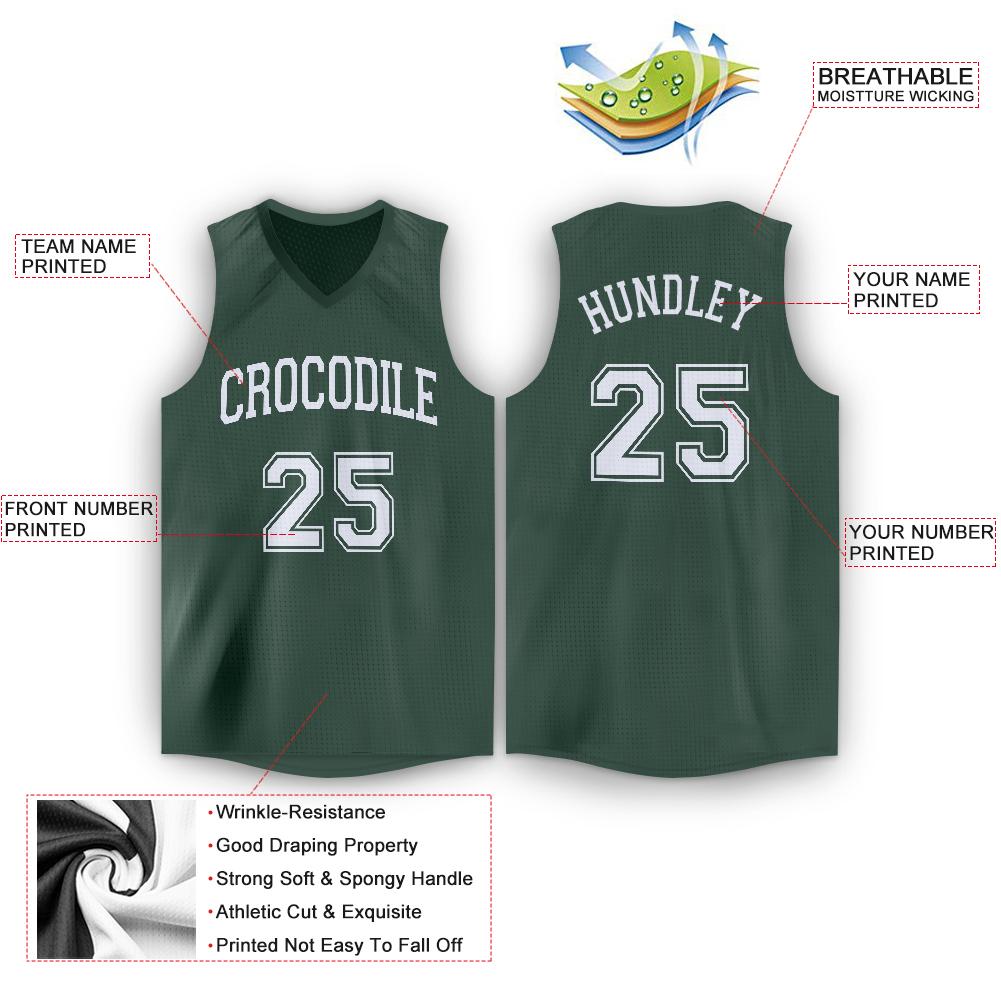 Custom Hunter Green Classic Tops Mesh Basketball Jersey