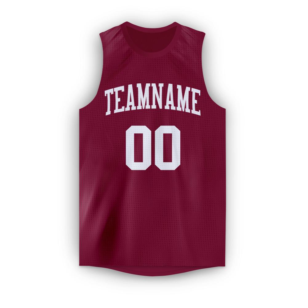 Custom Maroon White Classic Tops Athletic Casual Basketball Jersey