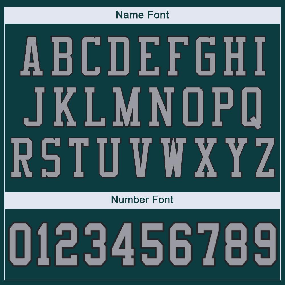 Custom Midnight Green Light Gray-Black Classic Style Mesh Authentic Football Jersey