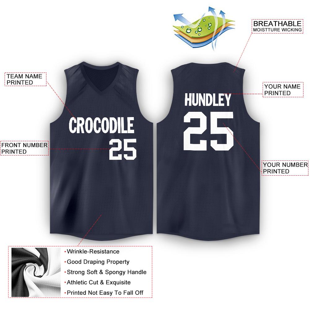 Custom Navy White Classic Tops Men/Boy Athletic Basketball Jersey