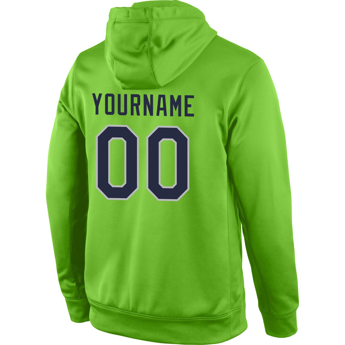 Custom Neon Green Navy-Gray Classic Style Uniform Pullover Fashion Hoodie