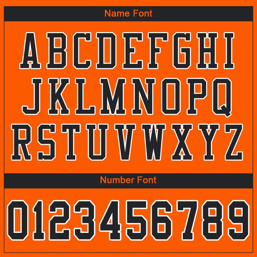 Custom Orange Black-White Classic Style Mesh Authentic Football Jersey