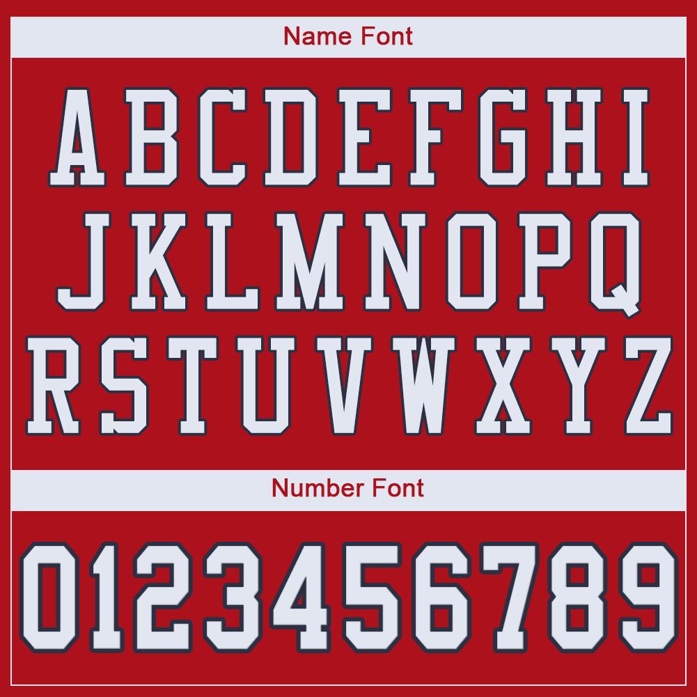 Custom Red White-Navy Classic Style Mesh Authentic Football Jersey