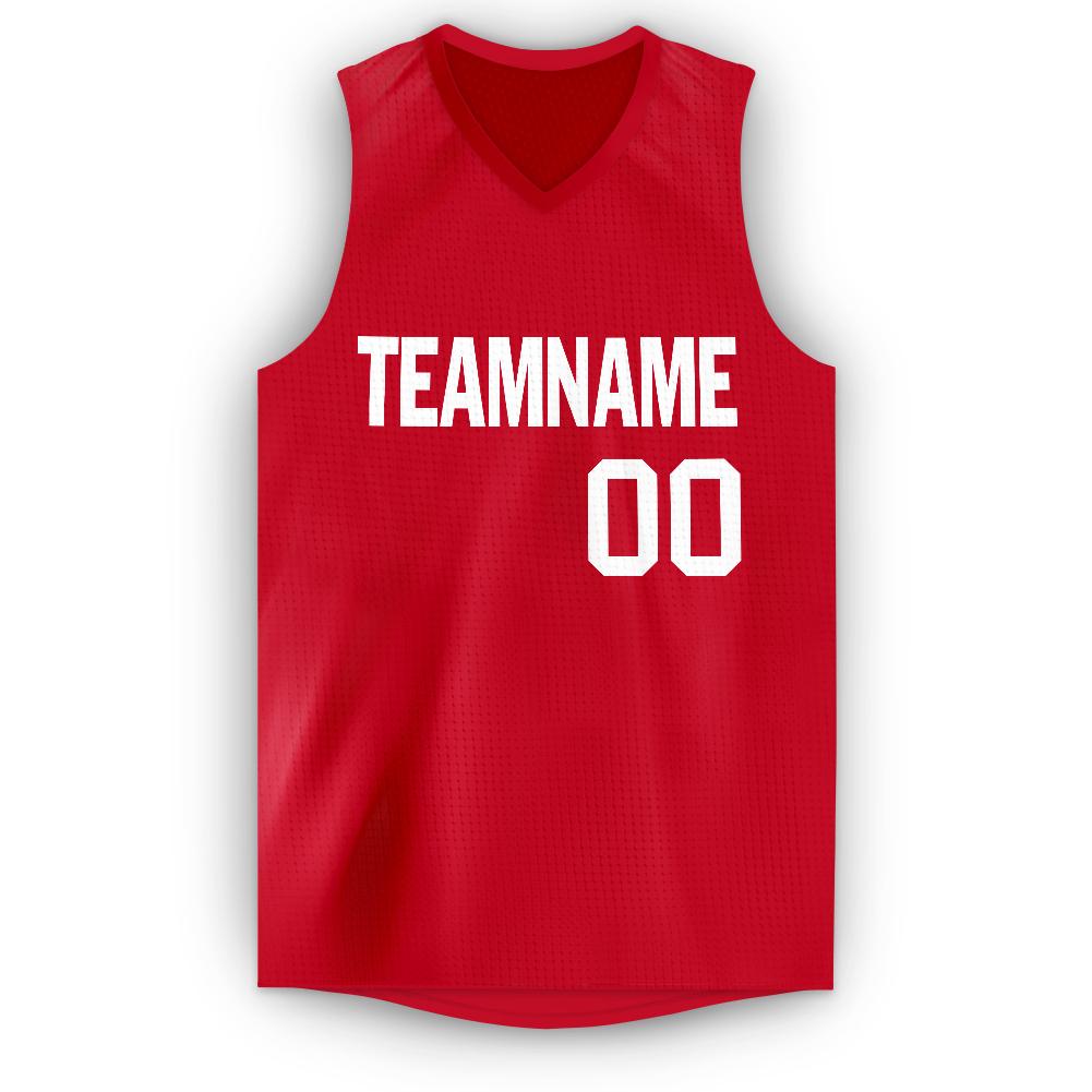 Custom Red White Classic Tops Men/Boy Athletic Basketball Jersey