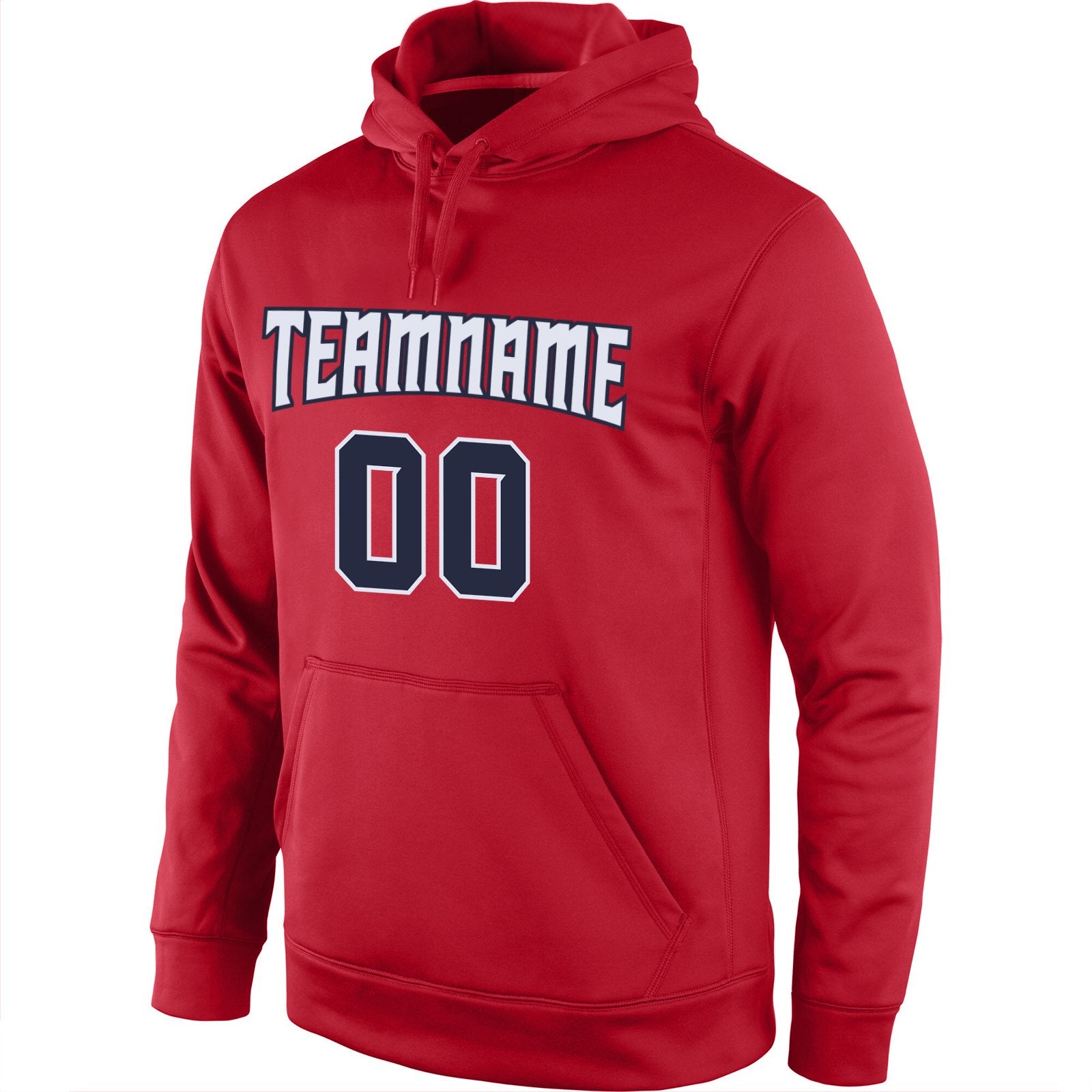 Custom Red Navy-White Classic Style Uniform Pullover Fashion Hoodie