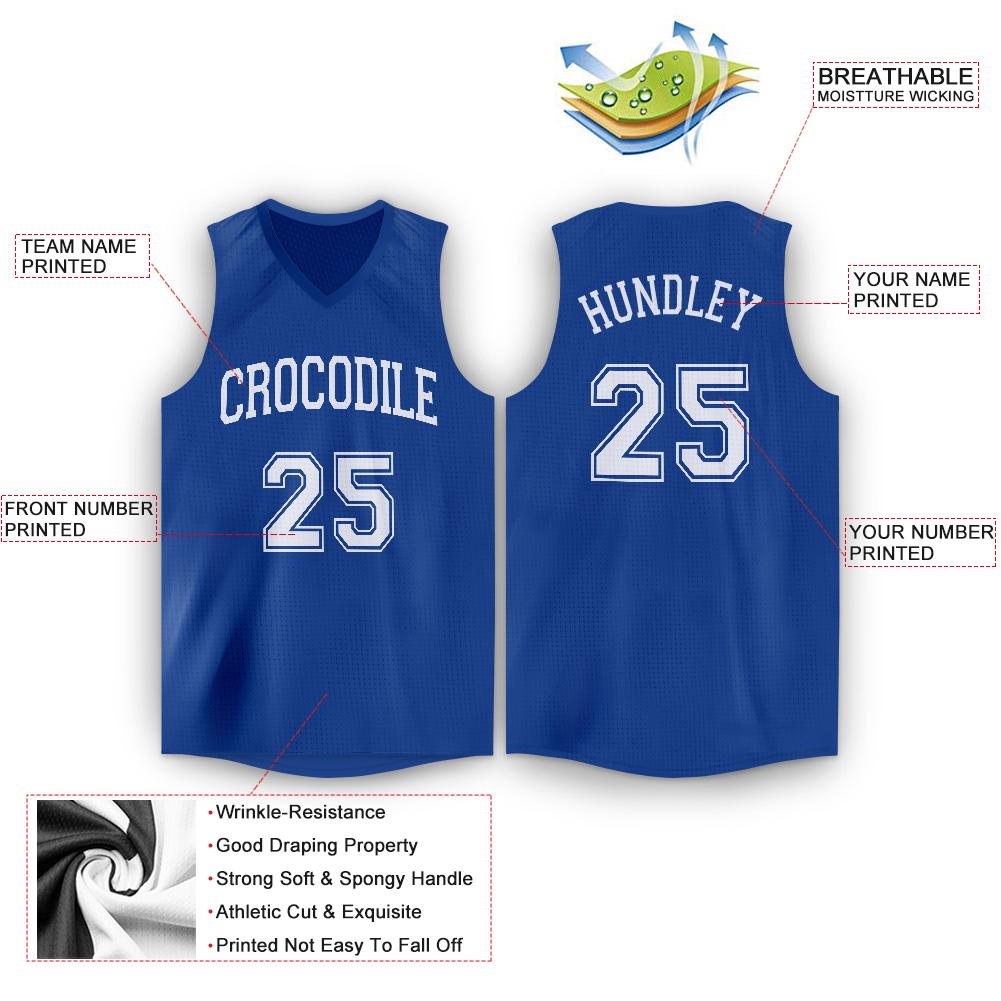 Custom Royal White Classic Tops Tank Top Basketball Jersey
