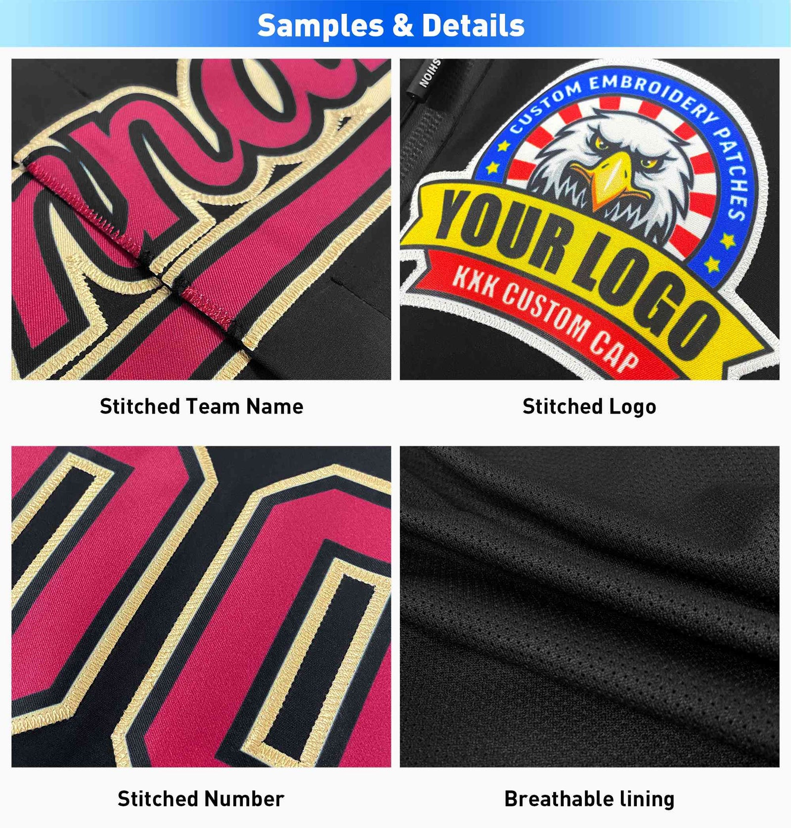 Custom Powder Blue Red-Navy Classic Style Waterproof Jacket