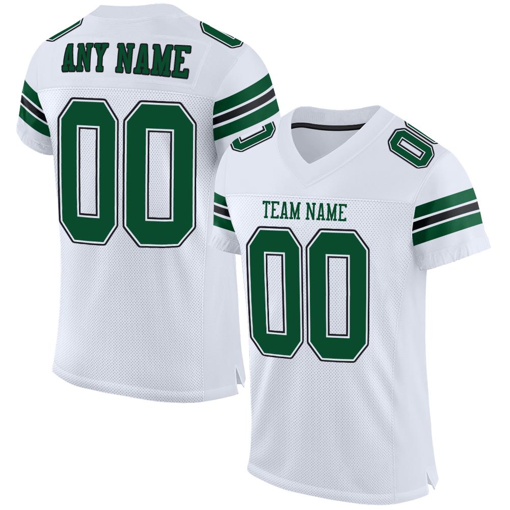 Custom White Gotham Green-Black Classic Style Mesh Authentic Football Jersey