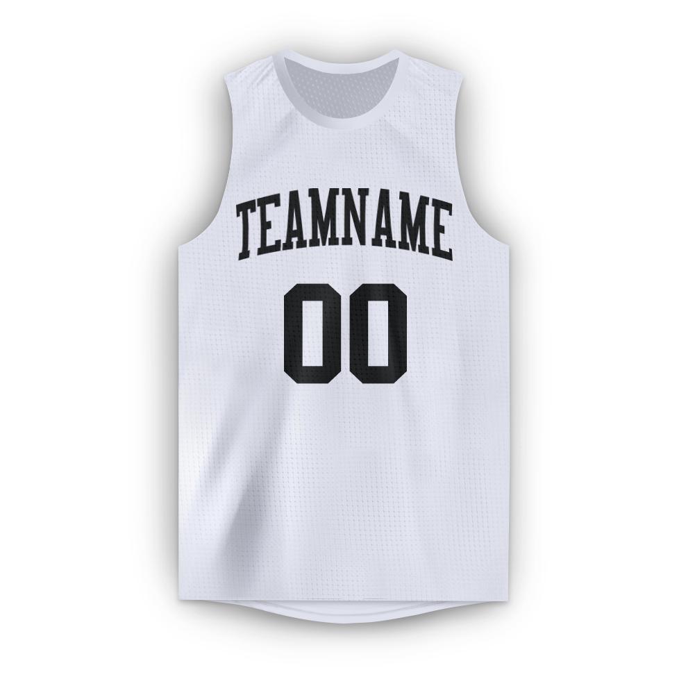 Custom White Black Classic Tops Tank Top Basketball Jersey