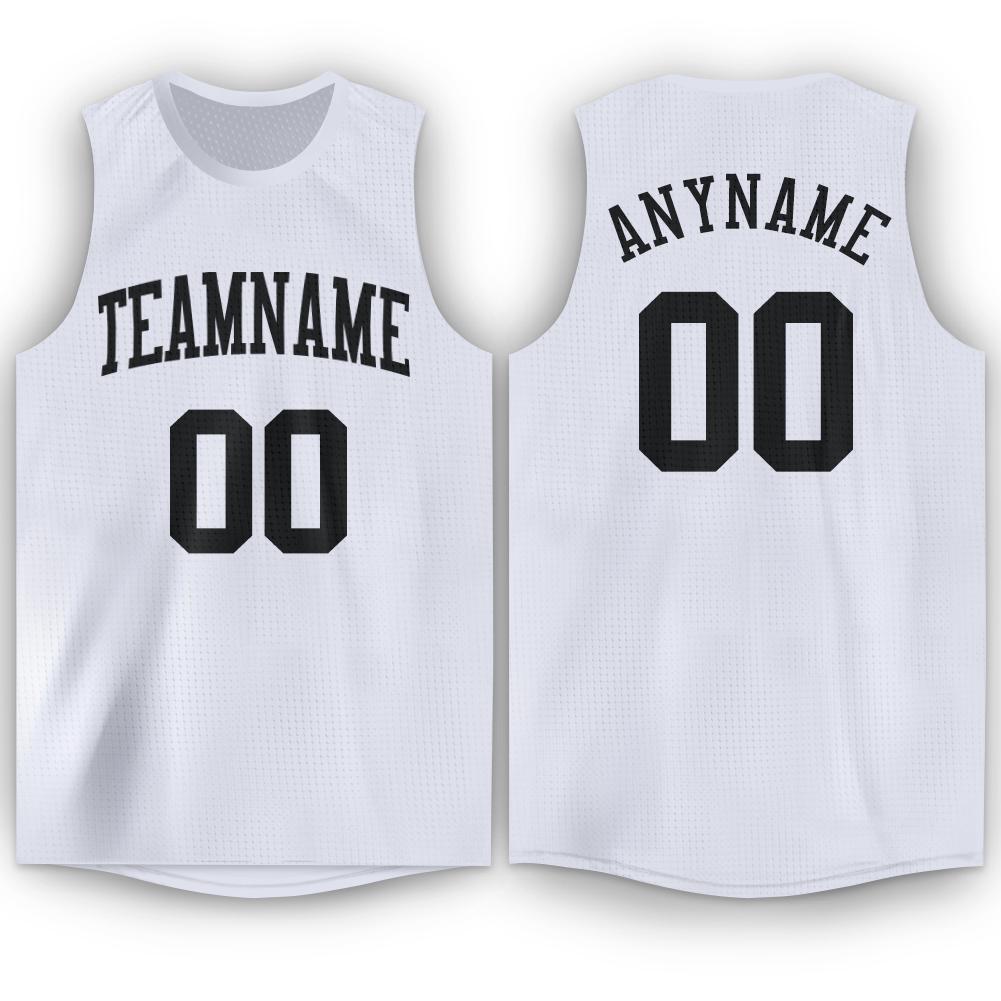 Custom White Black Classic Tops Tank Top Basketball Jersey